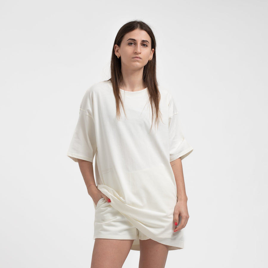 Womens organic cotton oversized t-shirt off white