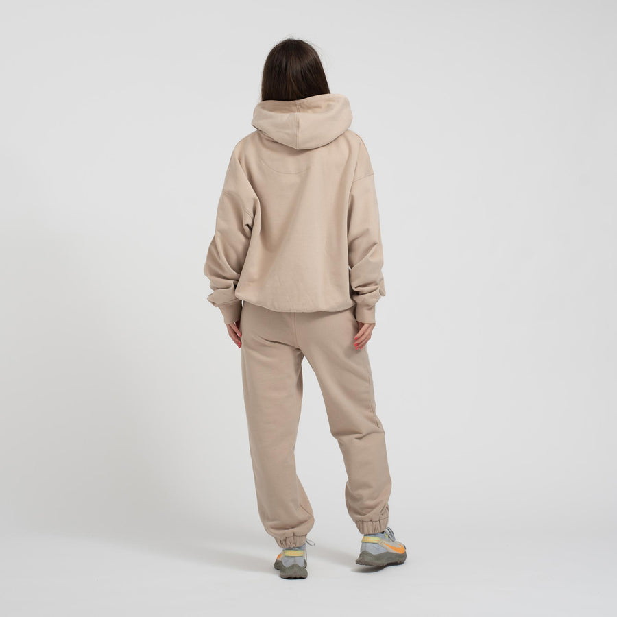 Essential oversized hoodie beige sustainable organic cotton