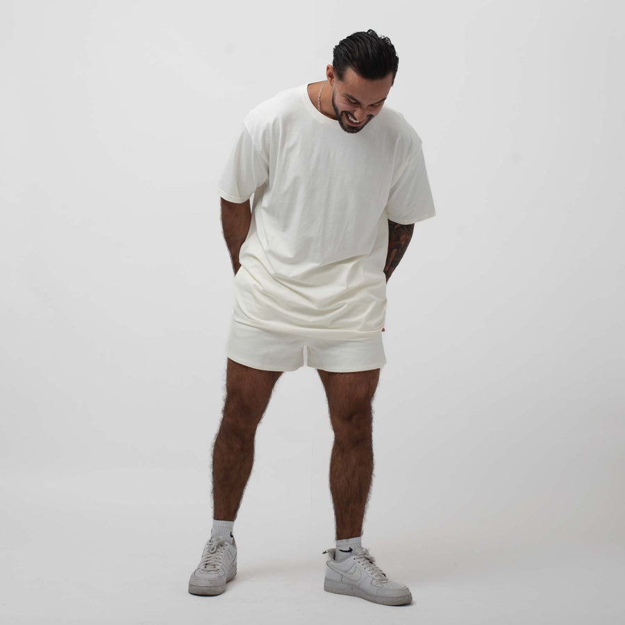 Mens organic cotton oversized t-shirt off white
