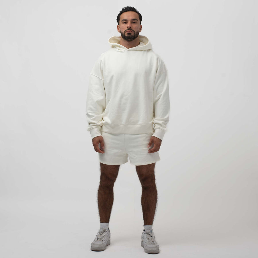Mens essential shorts off white sustainable organic cotton