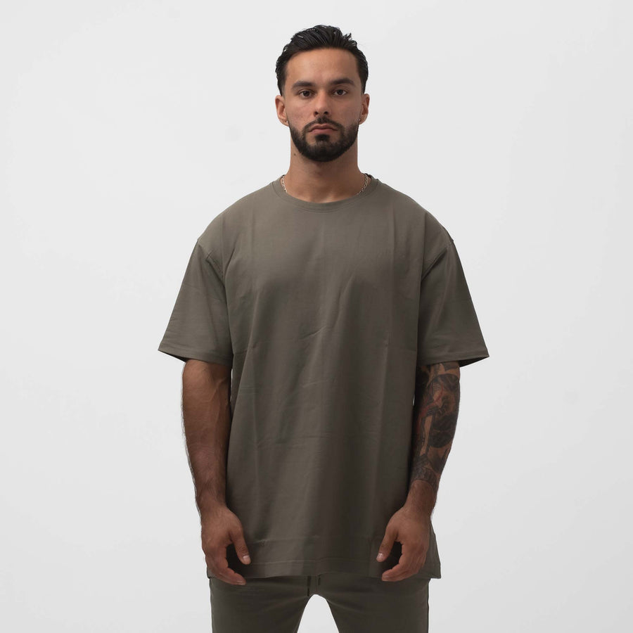 Mens organic cotton oversized t-shirt green