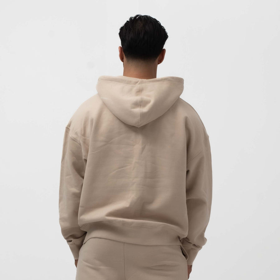 Essential oversized hoodie beige sustainable organic cotton