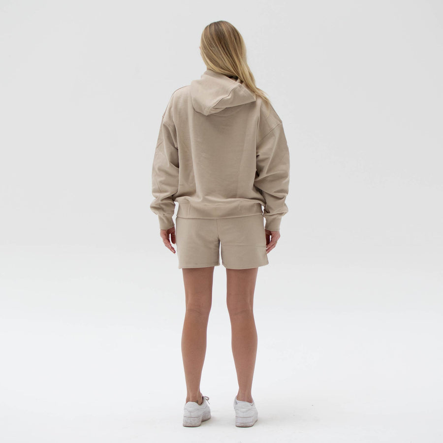 Womens organic cotton oversized essential hoodie beige