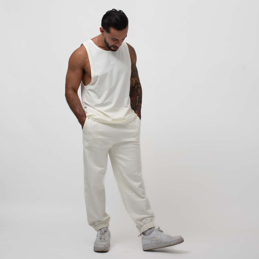 Essential sweatpants off white sustainable organic cotton